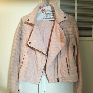 Light pink Free People Moto Jacket